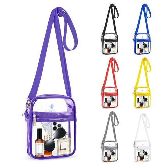 Clear Crossbody Bag Purse Adjustable Shoulder Strap Concerts, Sports B) - Picture 1 of 6